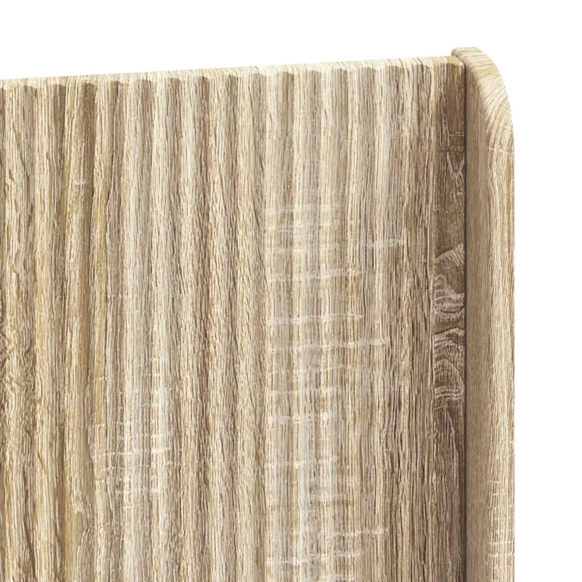 Vertical Slat Headboard Engineered Wood Brown Durable Bedroom Furniture