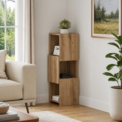 Modern Living Room Corner Cabinet 25.5x25x80cm in Brown