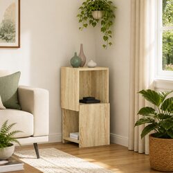 Space-Saving Brown Corner Cabinet for Modern Living
