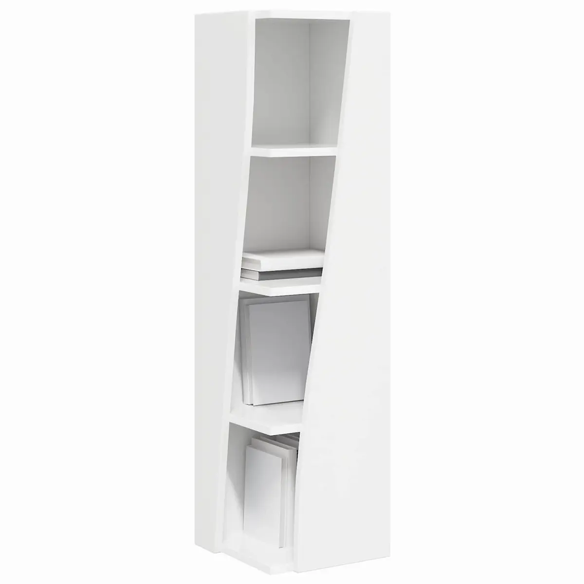 Corner Storage Cabinet 27.5x27x102cm Modern Living Room Shelving Unit