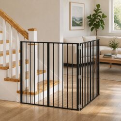 Pet Enclosure with 2 Foldable Panels for Your Home