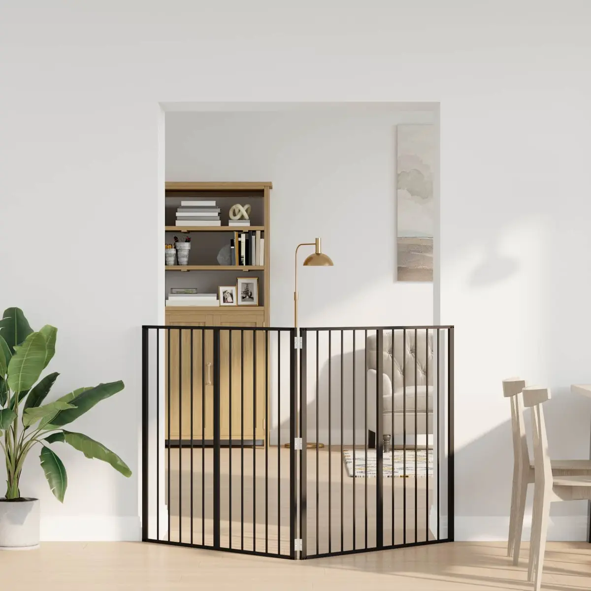 Dog Gate 2 Panels 100x100cm Foldable Pet Enclosure Indoor Puppy Playpen
