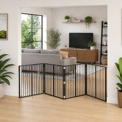 Enhance Your Home with Our Black Dog Gate 4-Piece Set