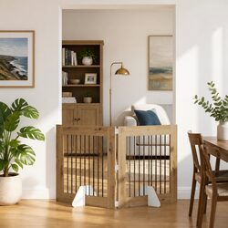 Indoor Dog Gate Set - 2 pcs Brown 160.5 cm