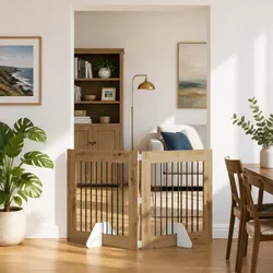 Indoor Dog Gate Set - 2 pcs Brown 160.5 cm