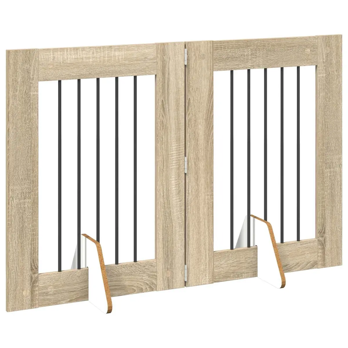 Foldable Dog Gate 120.5 cm with Stands 2 pcs Sonoma Oak Indoor Pet Barrier