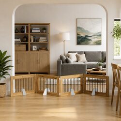 Enhance Your Home with a Brown Foldable Dog Gate