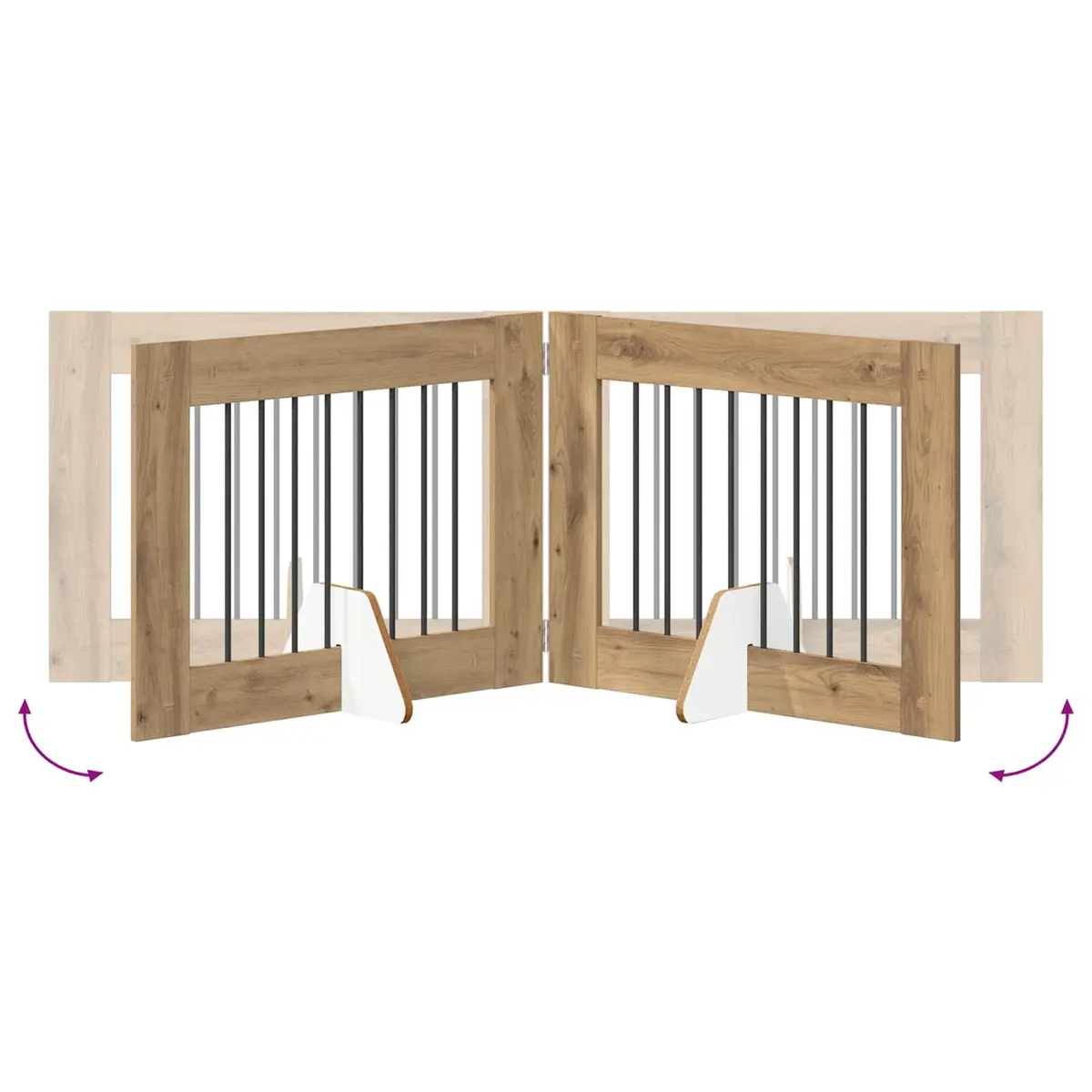 Foldable Dog Gate 321cm Indoor Pet Barrier Freestanding Puppy Fence