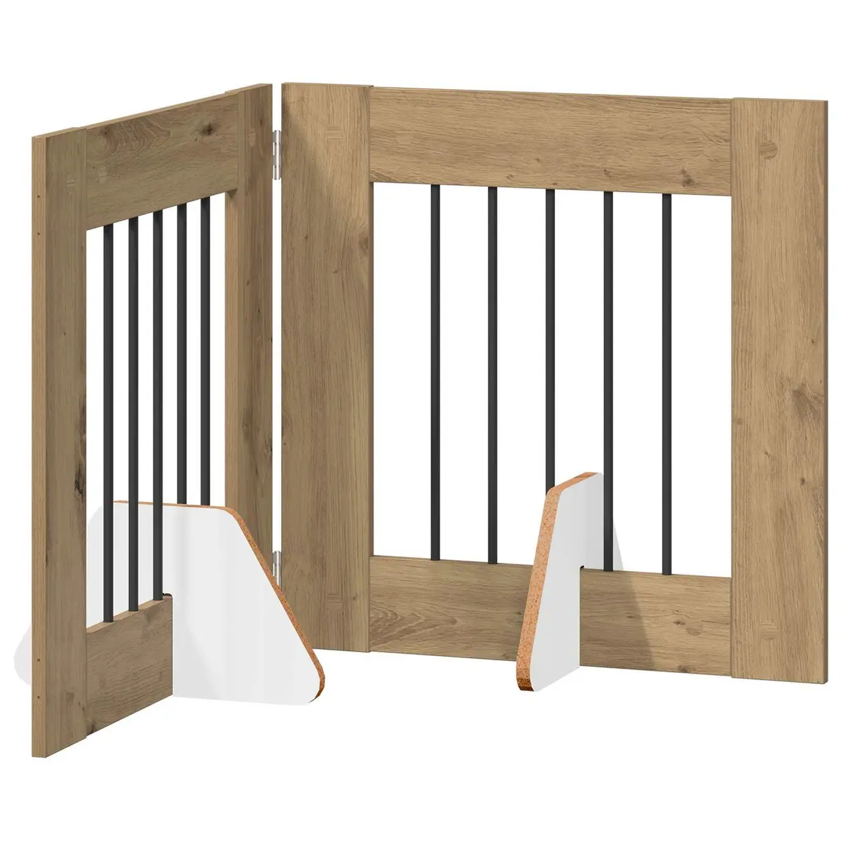 Foldable Dog Gate 120.5cm Brown Portable Indoor Pet Fence
