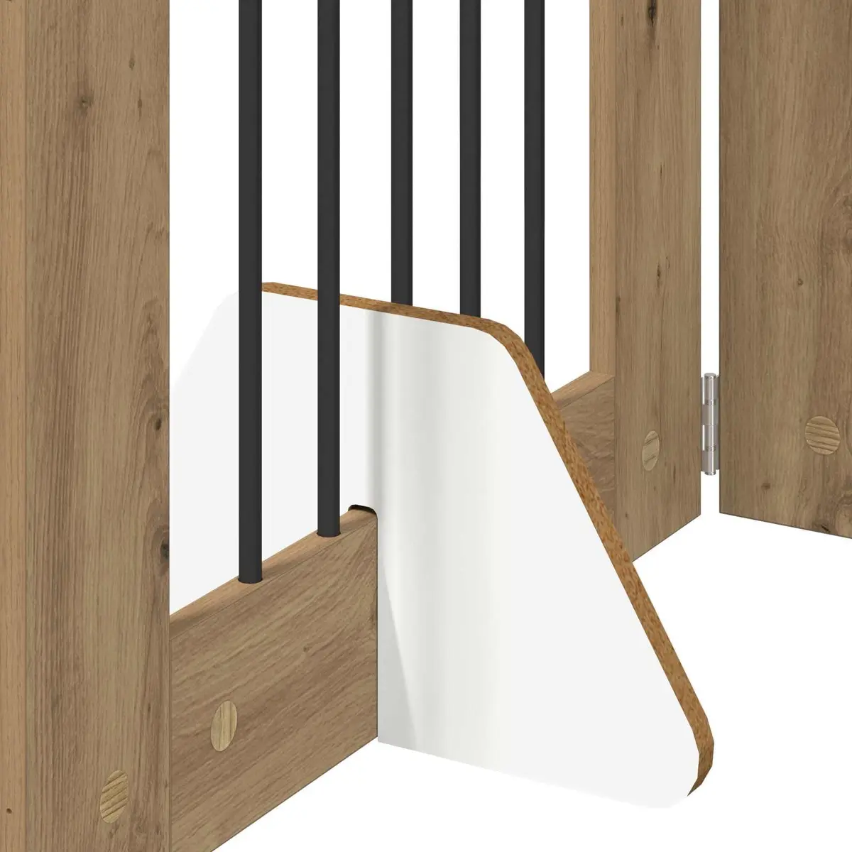 Foldable Dog Gate 120.5cm Brown Portable Indoor Pet Fence