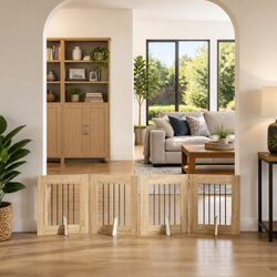 Enhance Your Space with a Foldable Dog Gate 4pcs Brown