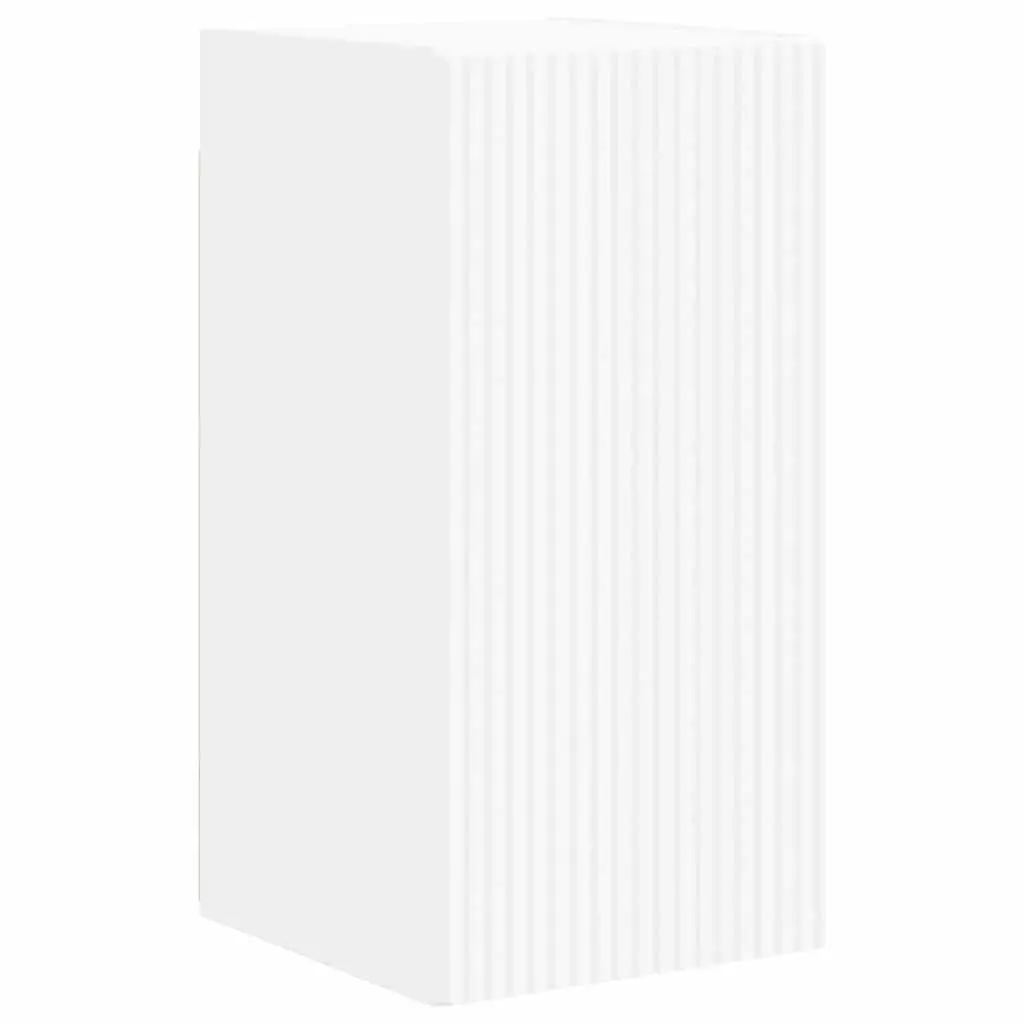 TV Wall Cabinet White Modern Wall-Mounted Unit Engineered Wood Storage 2 Piece