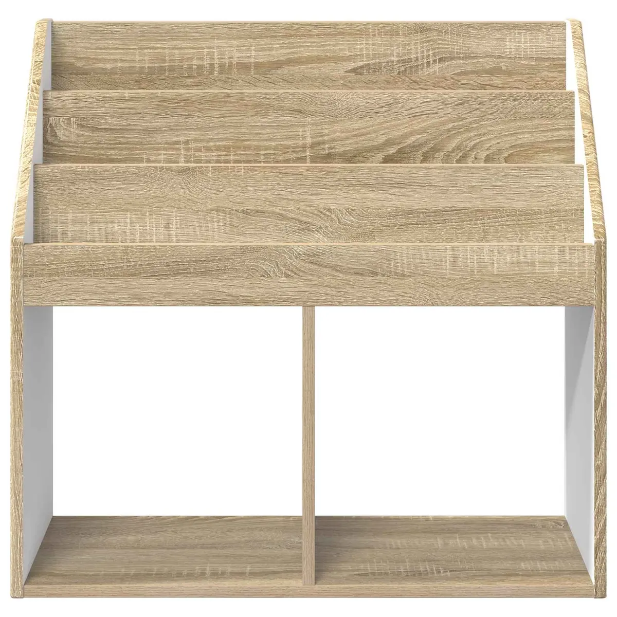 Kids Bookshelf Storage Unit Open Shelves Brown Wood
