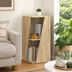Side Shelf Standing Bookcase Storage Unit Brown Engineered Wood 33x32x70.5cm