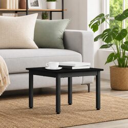 Coffee Table Black Oak Rectangular Living Room Accent Modern Minimalist Design