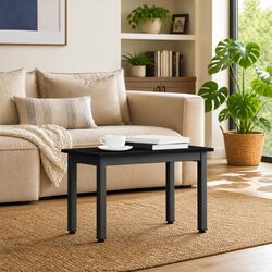 Coffee Table Black Rectangular Modern Living Room Accent Furniture 60x30x36cm