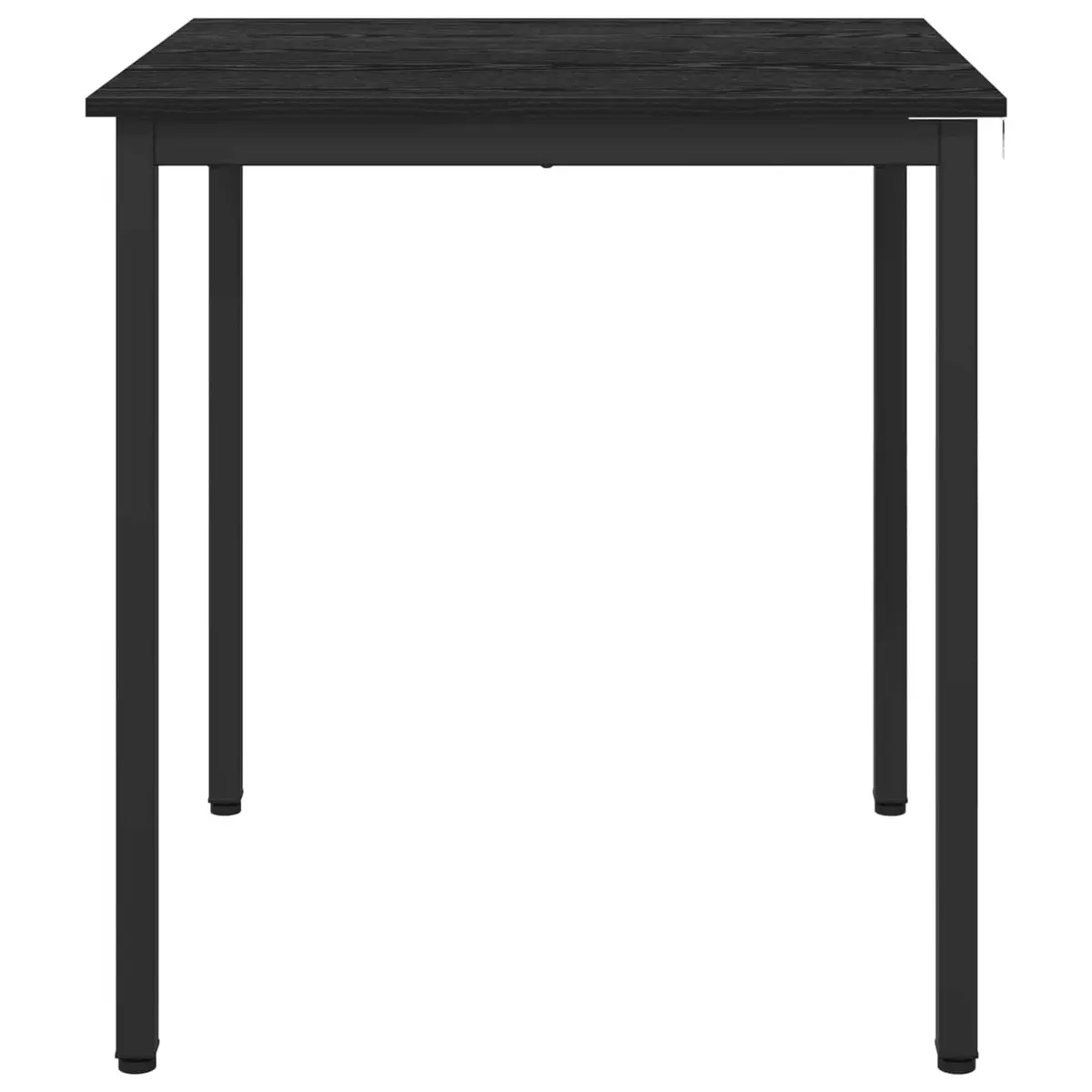 Dining Table 70x70x75cm Black Metal Frame Engineered Wood Surface Modern Kitchen Furniture