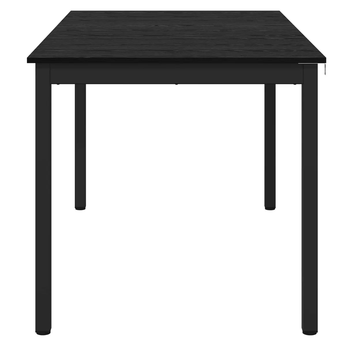 Dining Table 140x80cm Rectangular Modern Black Metal Frame