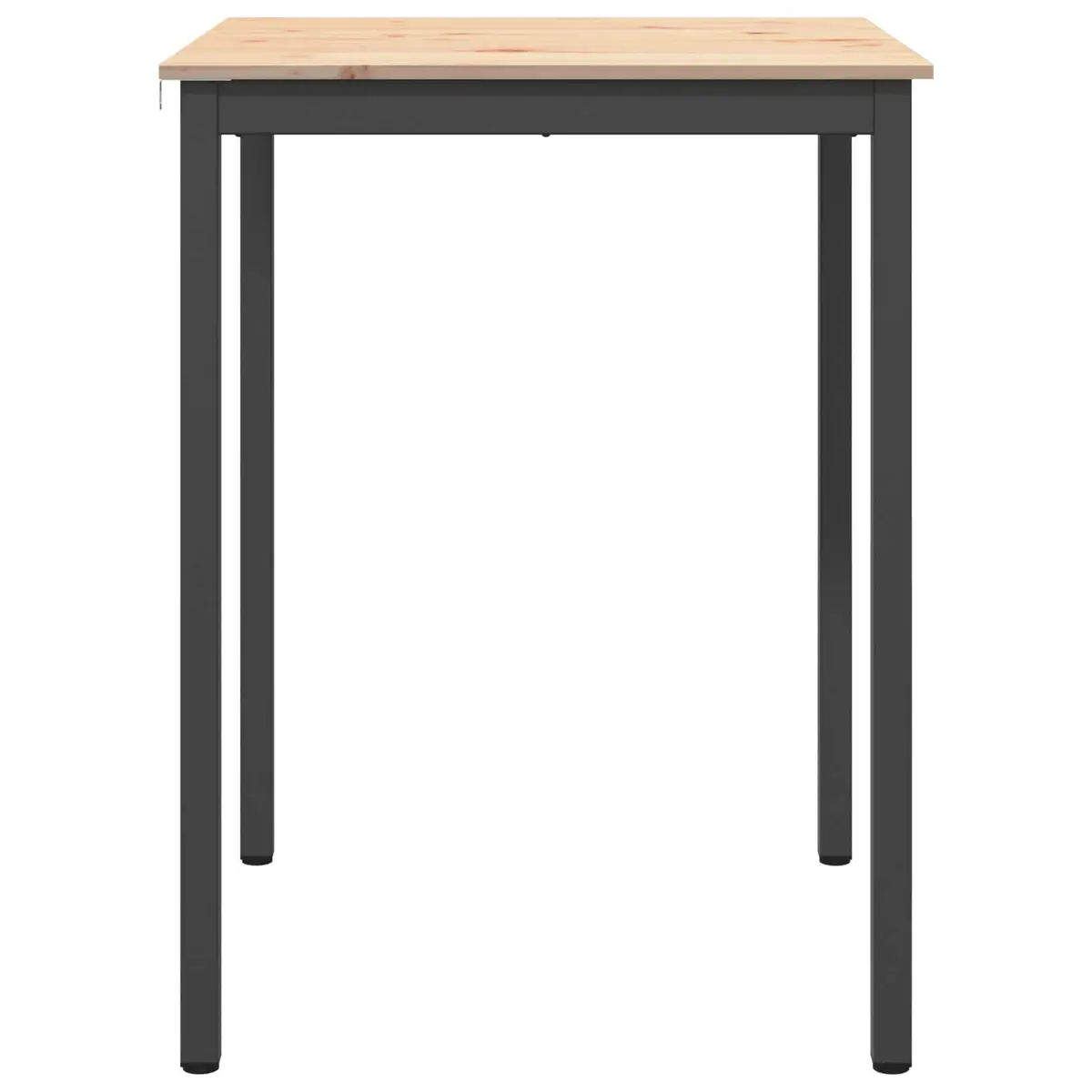 Bar Table 80x80x105cm Solid Pine Wood Surface Metal Base Industrial Style