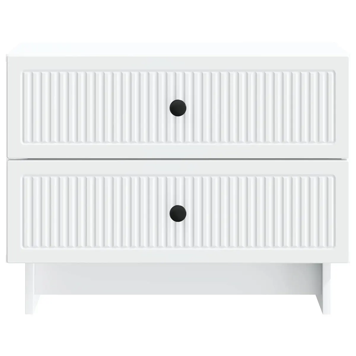 Bedside Table White Vintage Modern Storage Cabinet Multiple Compartments