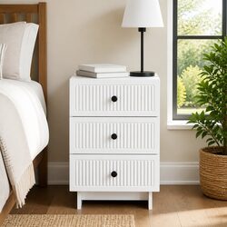 Stylish White Bedside Cabinet 43x41x66.5cm for Your Space