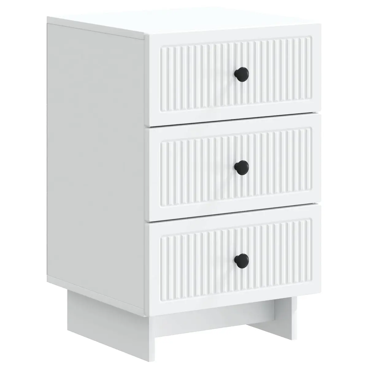 Bedside Cabinet White 43x41x66.5cm Engineered Wood Smooth Sliding Drawers