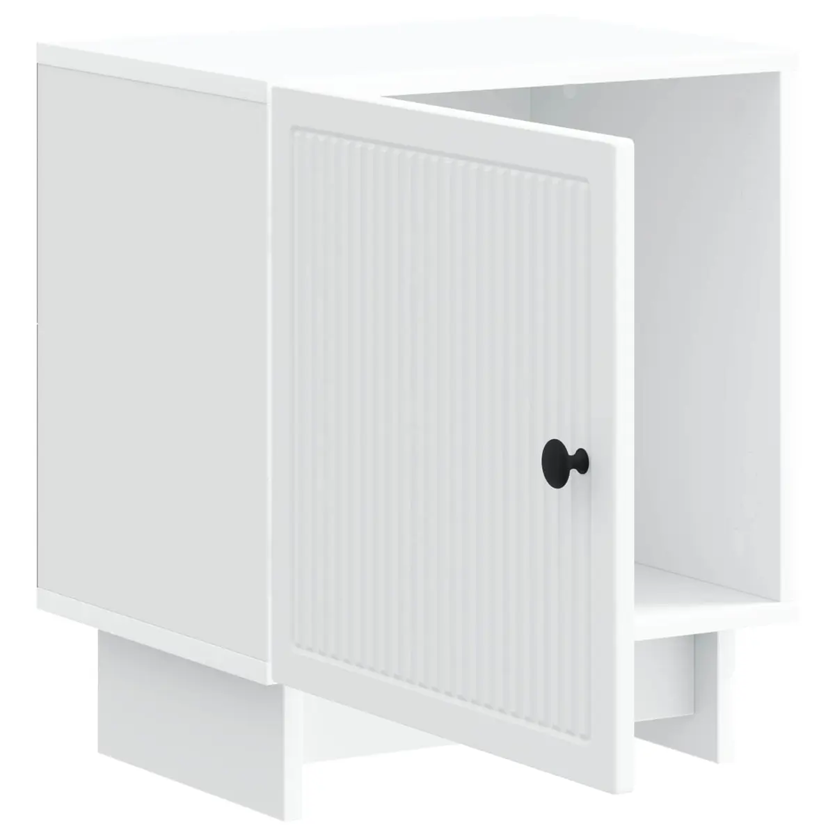 Bedside Cabinet White Compact Modern Storage Nightstand