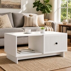 Elegant White Coffee Table for a Cozy Living Room