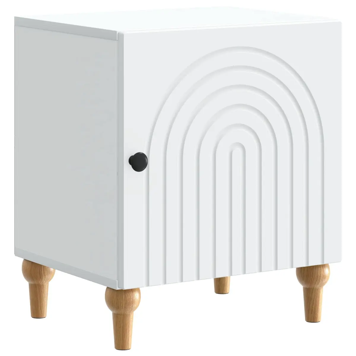Bedside Cabinet White 43 x 34.5 x 50 cm Modern Nightstand Storage Table