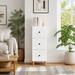 Stylish White Drawer Cabinet for Organized Living Spaces 33 x 34.5 x 90 cm