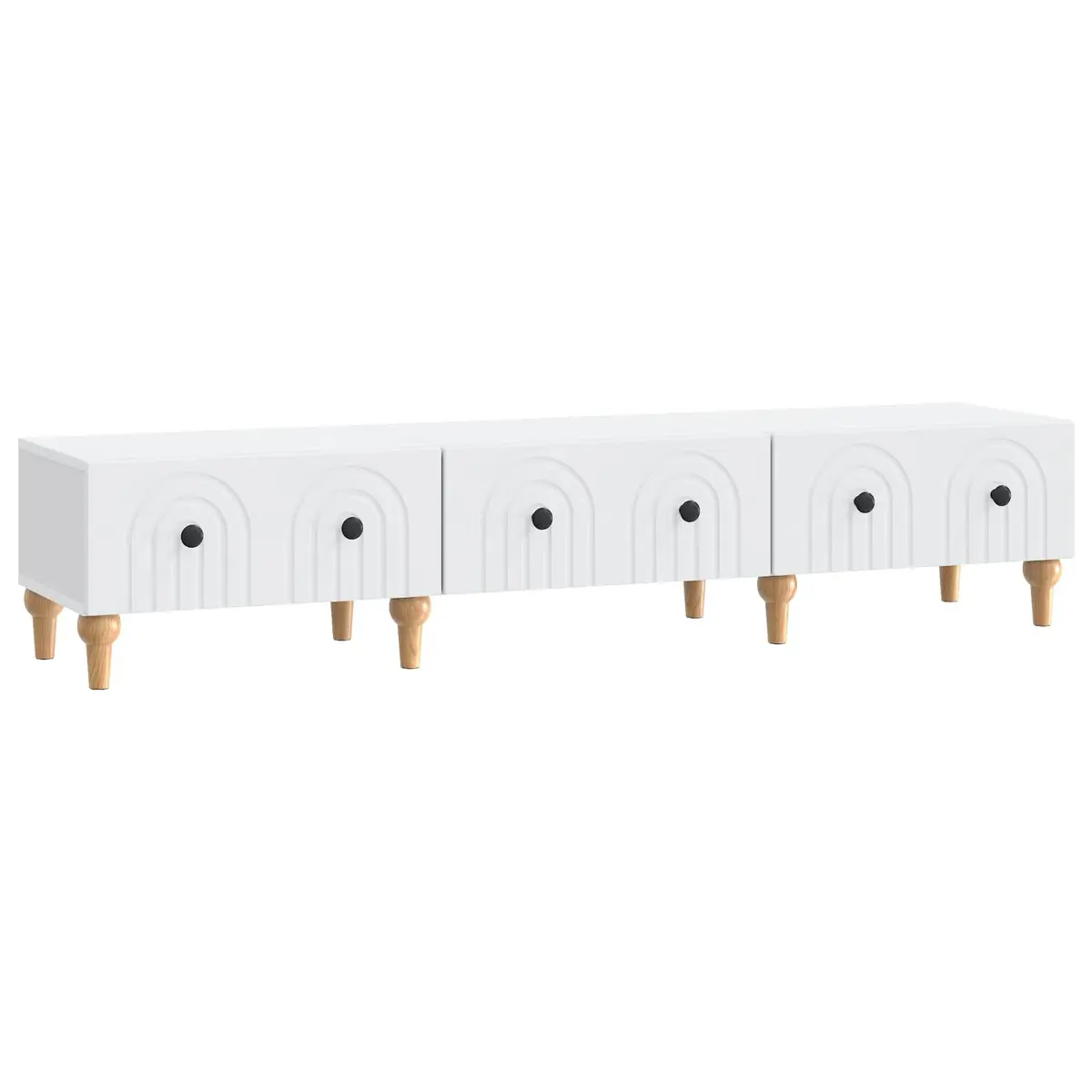 TV Cabinet 147cm White Modern Storage Unit with Drawer Engineered Wood