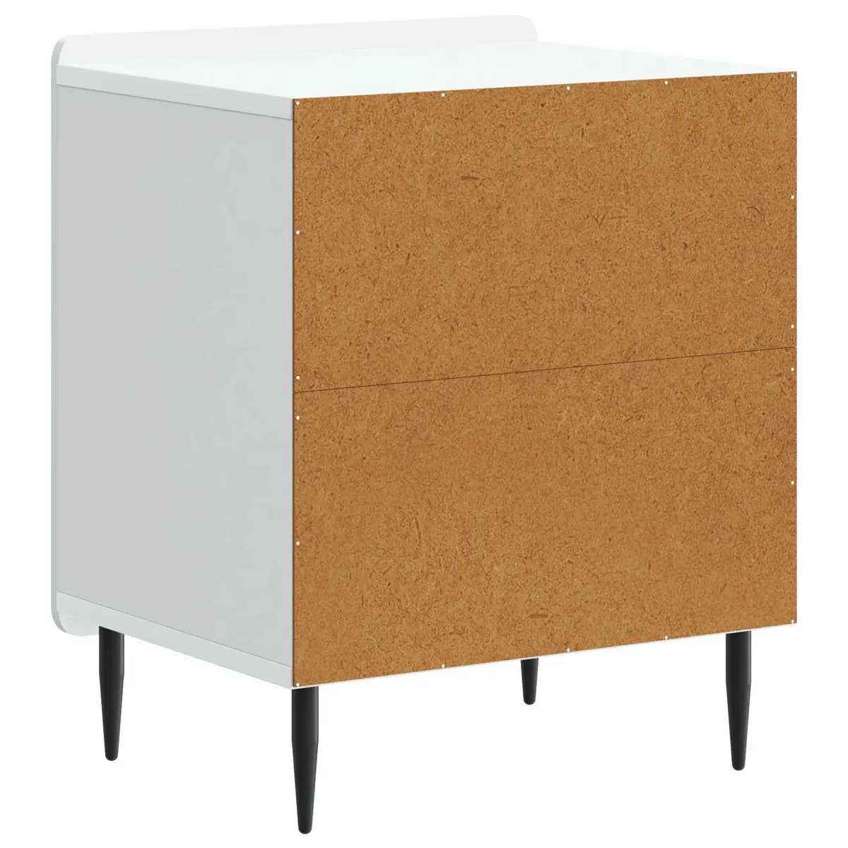 Bedside Cabinet White 43 x 34.5 x 52 cm Engineered Wood Nightstand Storage