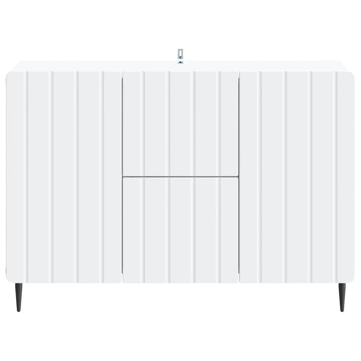 White Sideboard 89cm Engineered Wood Modern Storage Cabinet