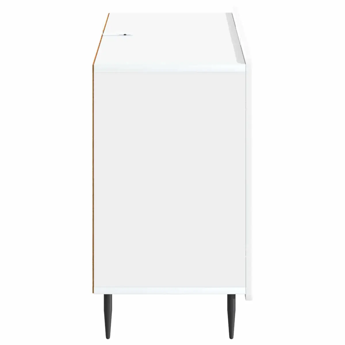 White Sideboard 89cm Engineered Wood Modern Storage Cabinet