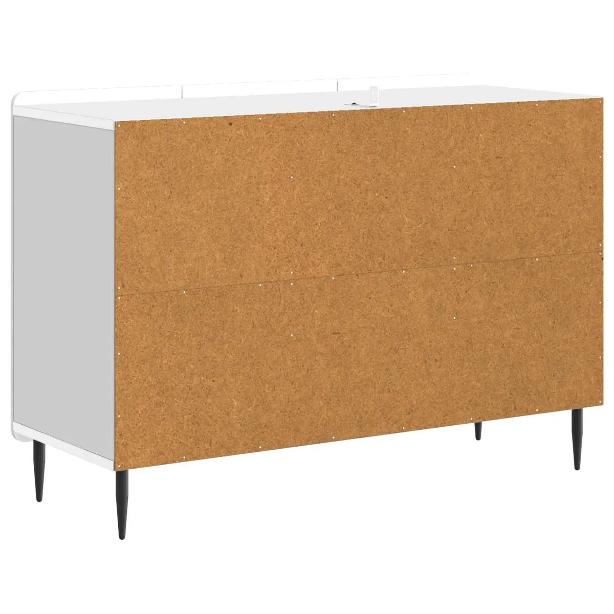 White Sideboard 89cm Engineered Wood Modern Storage Cabinet