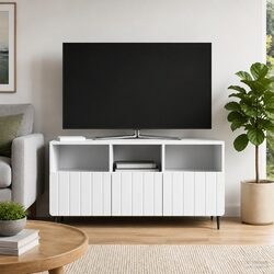 White Engineered Wood TV Cabinet for Enhanced Living Space