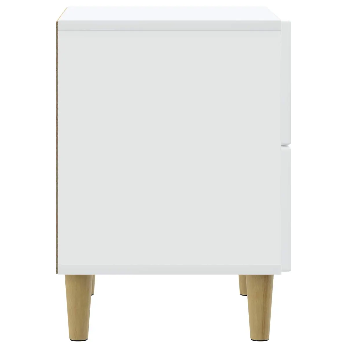 Bedside Cabinet White 43 x 34.5 x 48 cm Modern Storage Nightstand with Two Drawers