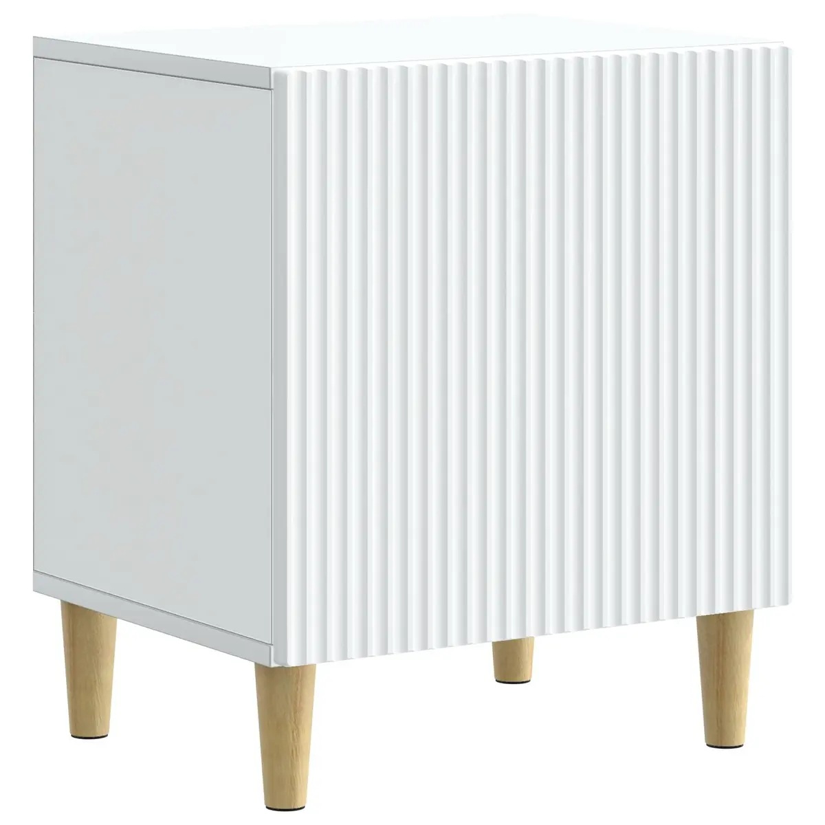 Bedside Cabinet White Engineered Wood Storage Table 43 x 34.5 x 50 cm