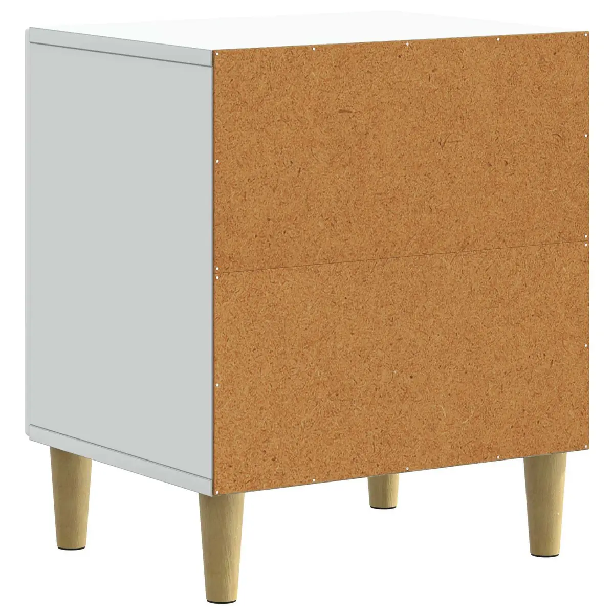 Bedside Cabinet White Engineered Wood Storage Table 43 x 34.5 x 50 cm