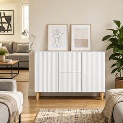 Versatile White Sideboard for Enhanced Living Spaces 89x34.5x60cm