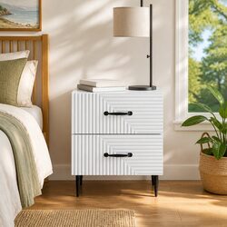 Stylish White Nightstand with Practical Storage