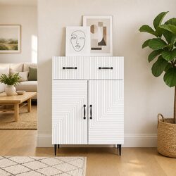 Sideboard White 66 x 34.5 x 89.5 cm Storage Cabinet Modern Living Dining Room