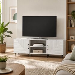 Enhance Your Living Space with This White TV Cabinet