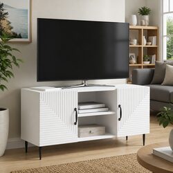 Elevate Your Living Space with a White Vintage TV Cabinet 102x34.5x50cm