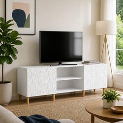 Elegant White Storage Unit for Your Living Room TV