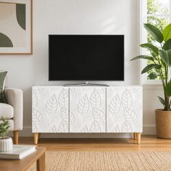 Stylish Lounge Storage Unit 99 x 34.5 x 50 cm in White