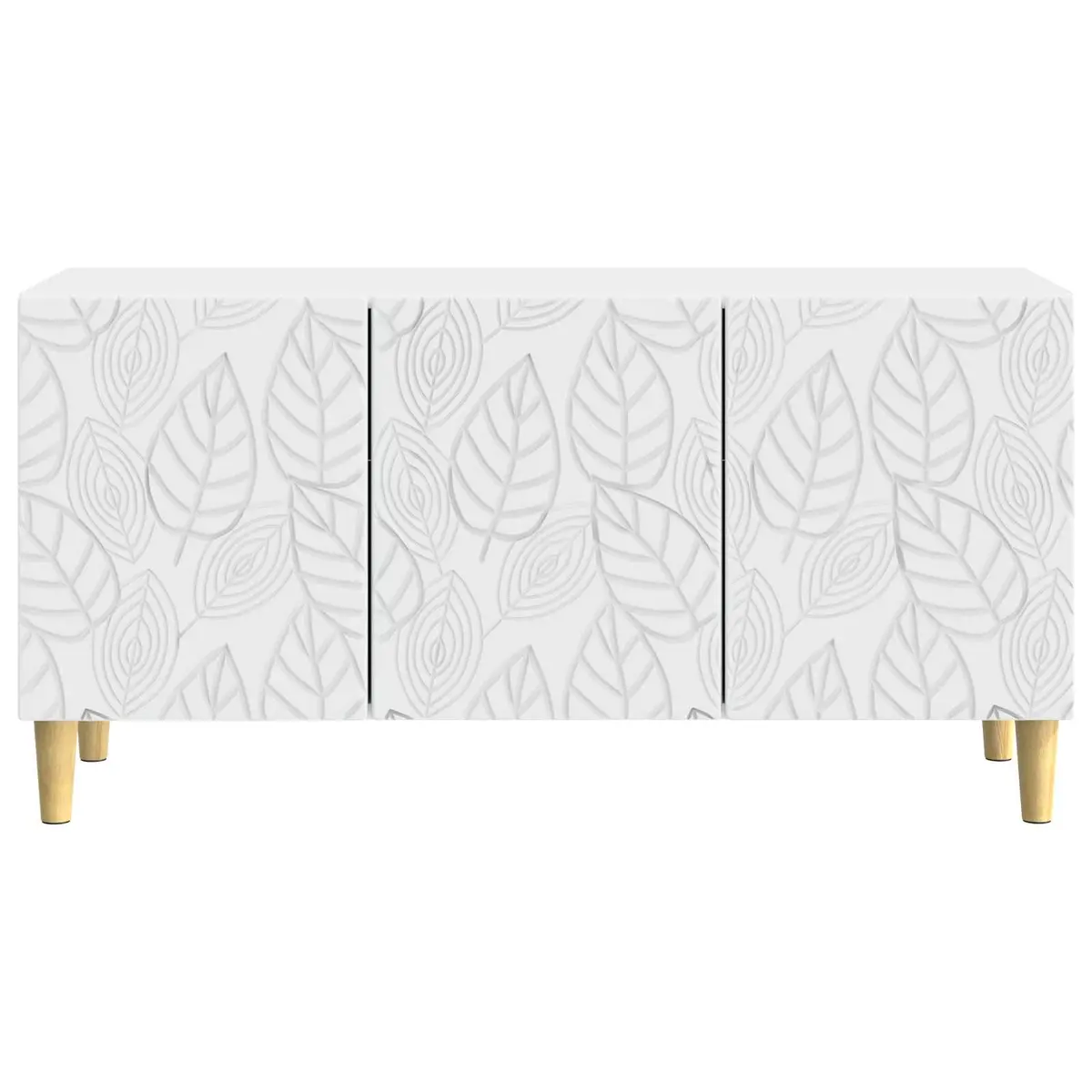 TV Cabinet 99 x 34.5 x 50 cm White Modern Storage Unit with Swing Hinge Doors and Multiple Compartments
