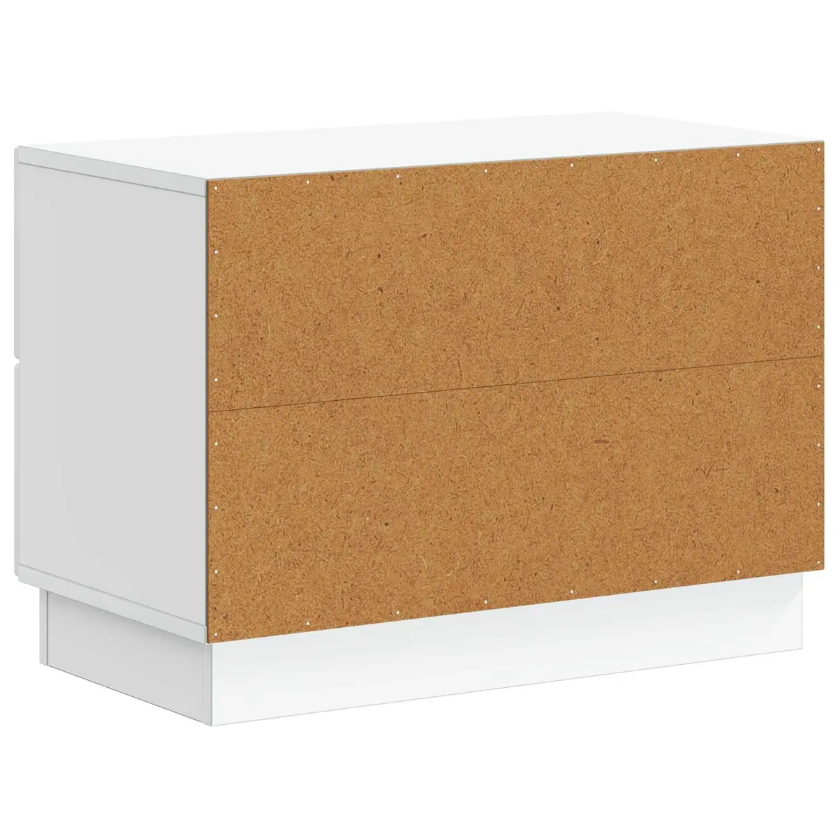Bedside Cabinet White Engineered Wood Modern Nightstand with Storage Drawers