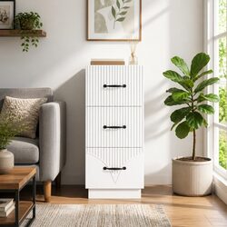 Stylish Vintage Drawer Cabinet in White – 33x34.5x87cm