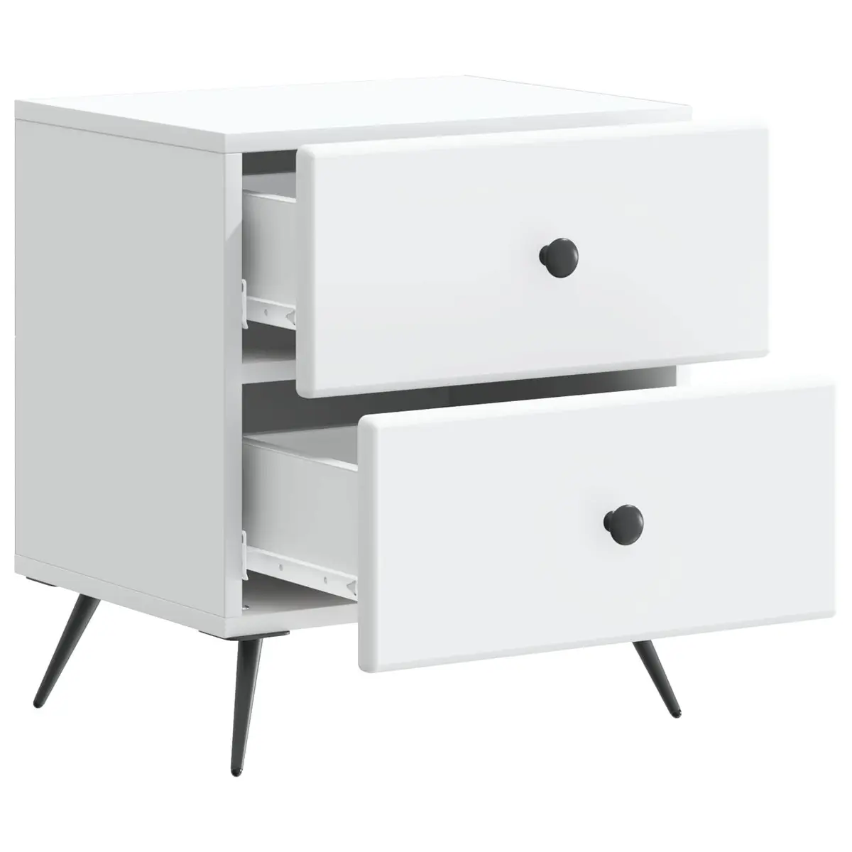 Bedside Cabinet White 43 x 34.5 x 47.5 cm Compact Storage Nightstand